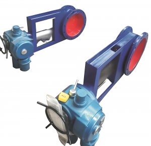 圓形電動調節插板閥DN300，國產電動插板